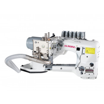 Флэтлок электрического типа с двухсторонней обрезкой края материала AURORA  А-8740-460-02-D-AW2S (прямой привод, автоматический подъем лапки)