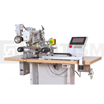 Автоматизированная рабочая станция для присоединения плоским швом резинки, предварительно притаченной к изделию на оверлоке, Siruba ASC-EBS100