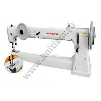 Рукавная швейная машина для сверхтяжелых материалов с двойным продвижением и подачей материала на рукав AURORA A-411