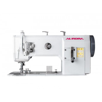 Одноигольная машина с тройным продвижением для окантовки тяжелых материалов Aurora A-1245V (Увеличенный челнок)