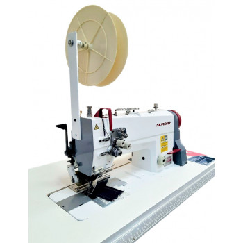 Двухигольная швейная машина для настрачивания светоотражающей ленты с двухсторонним кантом Aurora A-872-BHK-P (со столом и мотором)
