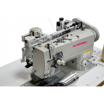 Двухигольная швейная машина с пуллером для пришивания пояса (поясная машина) AURORA A-872-SFW