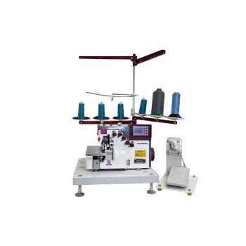 Настольный автоматизированный 6-ти ниточный оверлок Aurora Neva-6 Home (автоматический подъем лапки и обрезчик ленты/цепочки нити электрического типа)