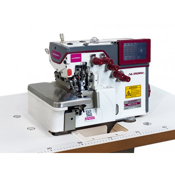 Автоматизированный высокоскоростной промышленный 6-и ниточный оверлок Aurora Neva-6 (автоматический подъем лапки и обрезчик ленты/цепочки нити электрического типа)