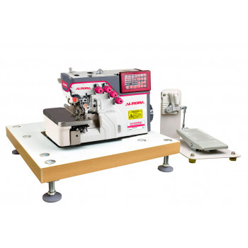 Настольный автоматизированный 5-ти ниточный оверлок Aurora Neva-5 Home (автоматический подъем лапки и обрезчик ленты/цепочки нити электрического типа)