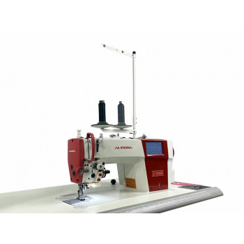 Прямострочная швейная машина с игольным продвижением и ножом обрезки края материала Aurora A-7520M (автоматические функции, LCD дисплей)