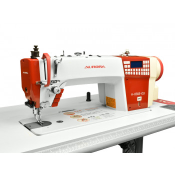 Прямострочная промышленная швейная машина с шагающей лапкой и увеличенным вылетом рукава Aurora A-0303-D3