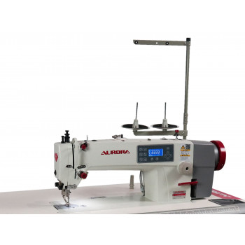 Прямострочная промышленная швейная машина с шагающей лапкой и увеличенным вылетом рукава Aurora A-0302L-D3