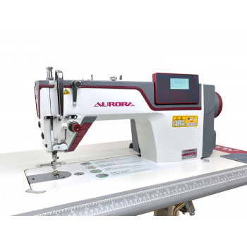 Прямострочная промышленная швейная машина Aurora A-8H (Дизайнерские строчки, два подвижных ножа, закрытая смазка)