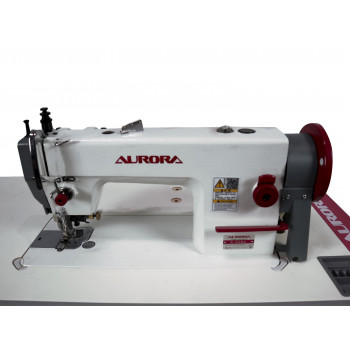 Прямострочная промышленная швейная машина с шагающей лапкой и ножом обрезки края материала Aurora A-0352
