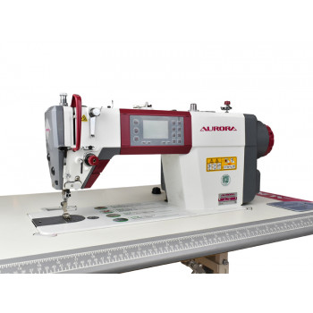 Прямострочная промышленная швейная машина Aurora A-7E (Дизайнерские строчки, два подвижных ножа)