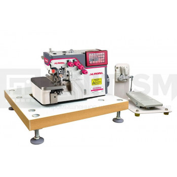 Настольный автоматизированный 5-ти ниточный оверлок Aurora Neva-5 Home (автоматический подъем лапки и обрезчик ленты/цепочки нити электрического типа)