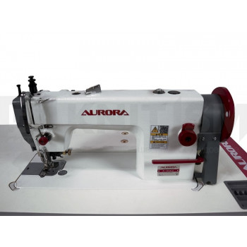 Прямострочная промышленная швейная машина с шагающей лапкой и ножом обрезки края материала Aurora A-0352