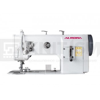 Одноигольная машина с тройным продвижением для окантовки тяжелых материалов Aurora A-1245V (Увеличенный челнок)