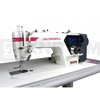 Прямострочная промышленная швейная машина с автоматикой и увеличенным челноком Aurora H5-B (317880/317665)