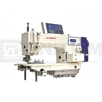 Специальная машина для подгибки низа сорочек и других изделий с переменными нижним и верхним продвижением с электронным управлением Aurora A-5493N-7-QG-S
