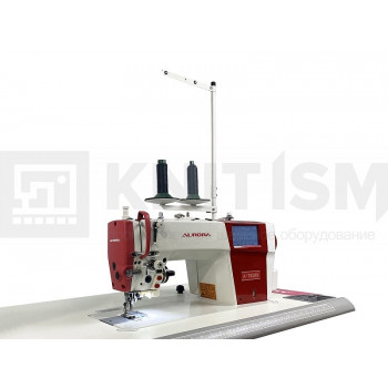 Прямострочная швейная машина с игольным продвижением и ножом обрезки края материала Aurora A-7520M (автоматические функции, LCD дисплей)