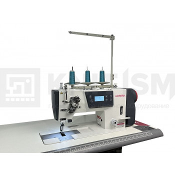 Двухигольная промышленная швейная машина с прямым приводом Aurora H-872D (увеличенный челнок, закрытая система смазки)