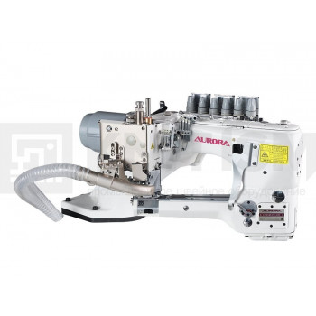 Флэтлок электрического типа с двухсторонней обрезкой края материала AURORA  А-8740-460-02-D-AW2S (прямой привод, автоматический подъем лапки)